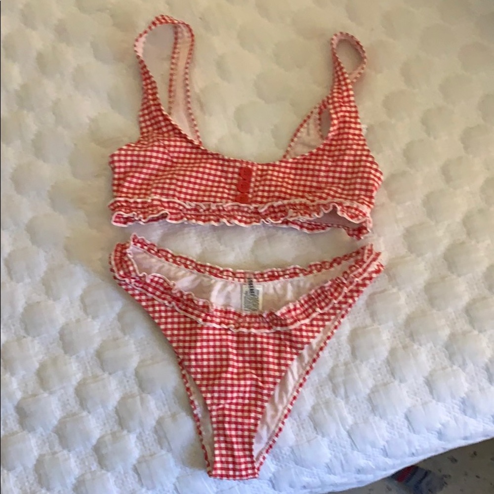 Forever 21 high waist bikini - red gingham NWT